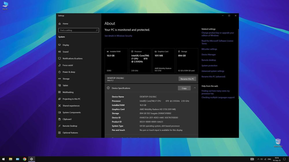 iMac (27-inch, Mid 2010) 16GB RAM, 1TB SSD, Intel i7