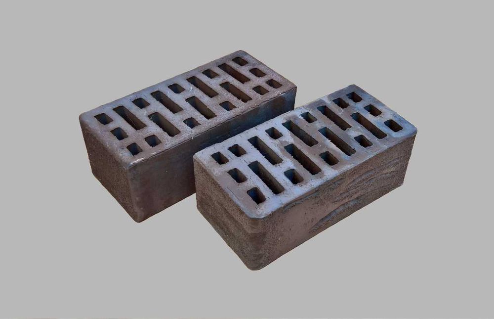 Кирпич облицовочный полуторный пустотелый темный шоколад остаток