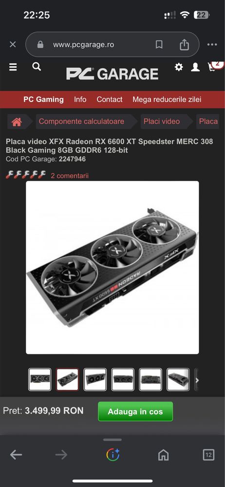 Placă video Radeon Rx 6600xt