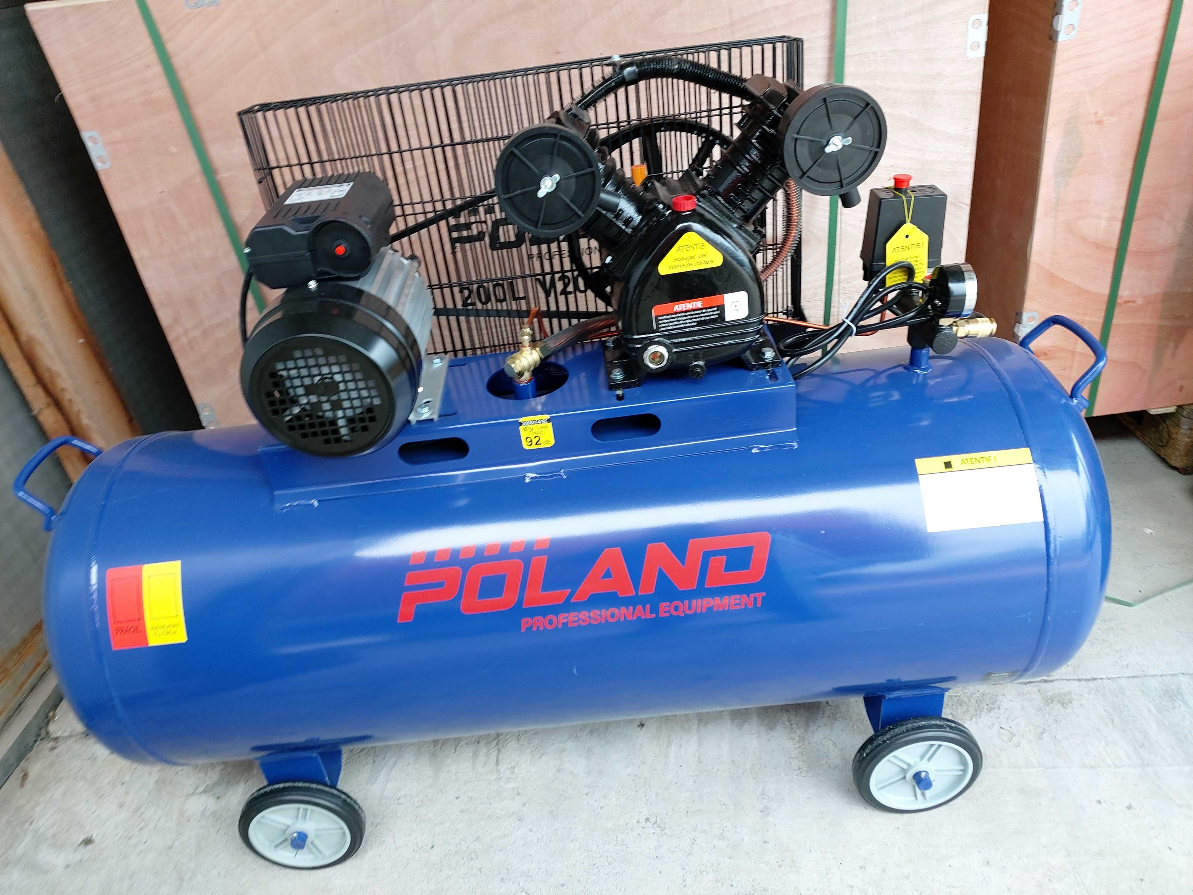 Compresor profesional 200L, 8 bari, 2 pistoane V, 220V