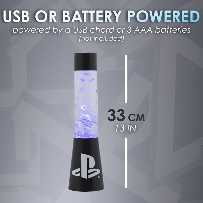 Лампа лава PlayStation Paladone PS5 Sony Glitter Liquid Mood Light
