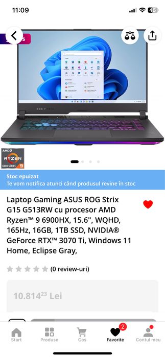 ASUS ROG STRIX G513RW - Ryzen 9 / RTX 3070Ti / 16GB RAM / 1TB SSD / 2K