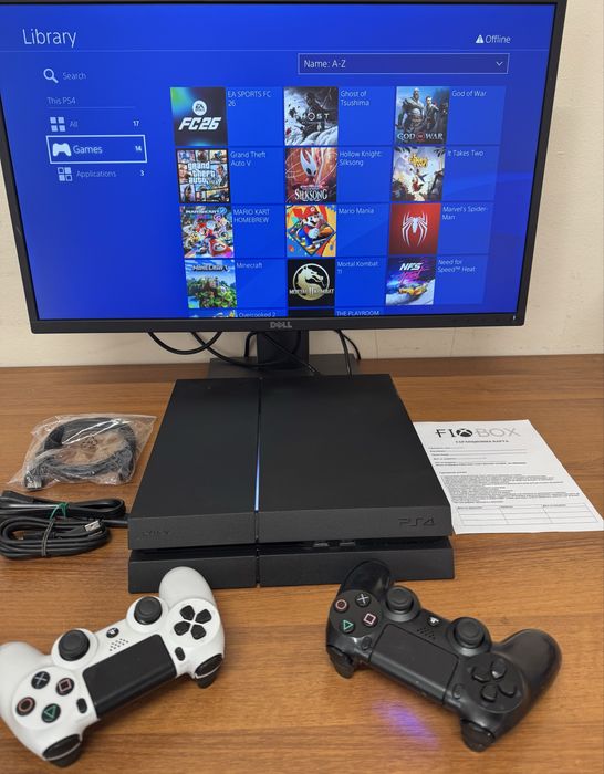 PS4 500gb с гаранция Fifa 26 minecraft Spiderman GTA Mario Playstation