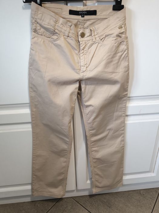 Pantaloni vintage, de dama, drepți, bej, ESCADA, 36