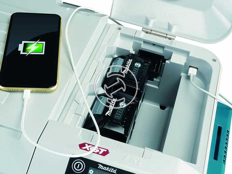 Congelator mobil Makita 50 litri + 2 acumulatori si incarcator dublu