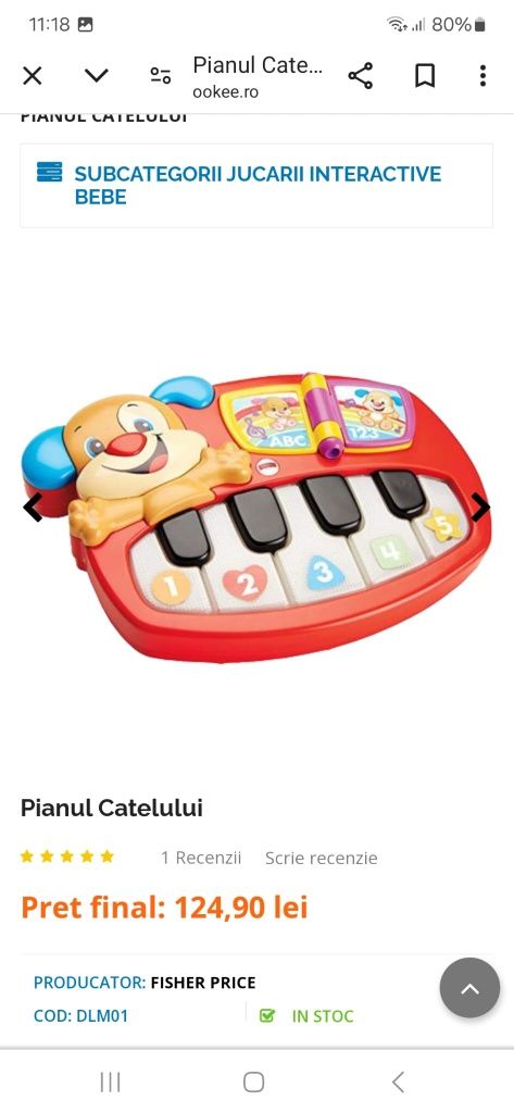 Pianul Fisher Price