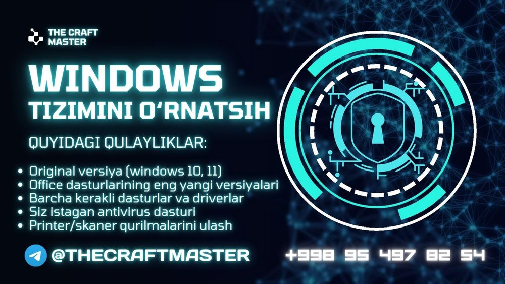Kompyuterlarga windows tizimini o'rnatish