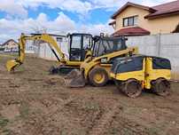 Închiriez excavator cu picon,compactor și încărcător frontal (bobcat)