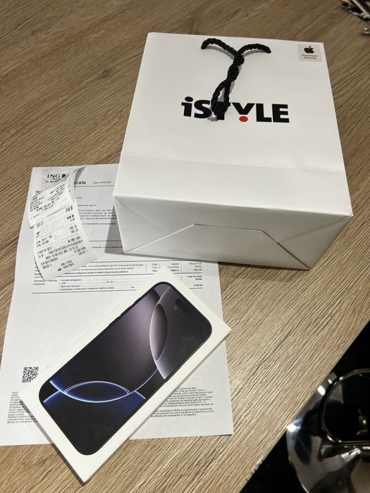 IPhone 16 PRO 1 TERRA Black Nou 0; sigilat; garantie 2ani NOU VDF