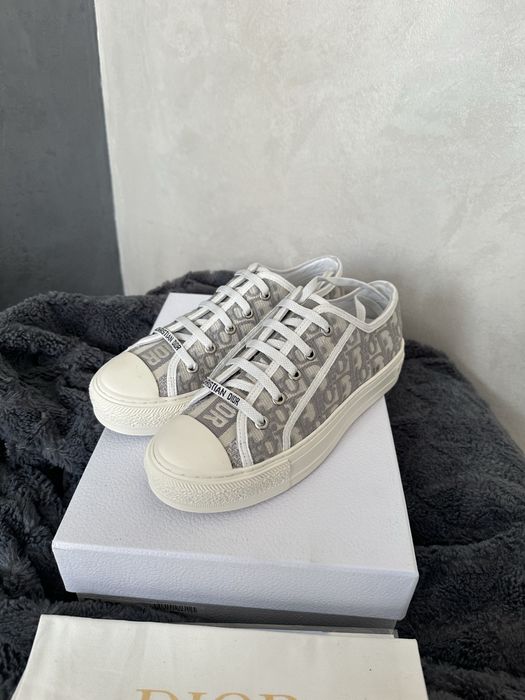DIOR Walk’N’DIOR Oblique Embroidered Cotton Stone Gray