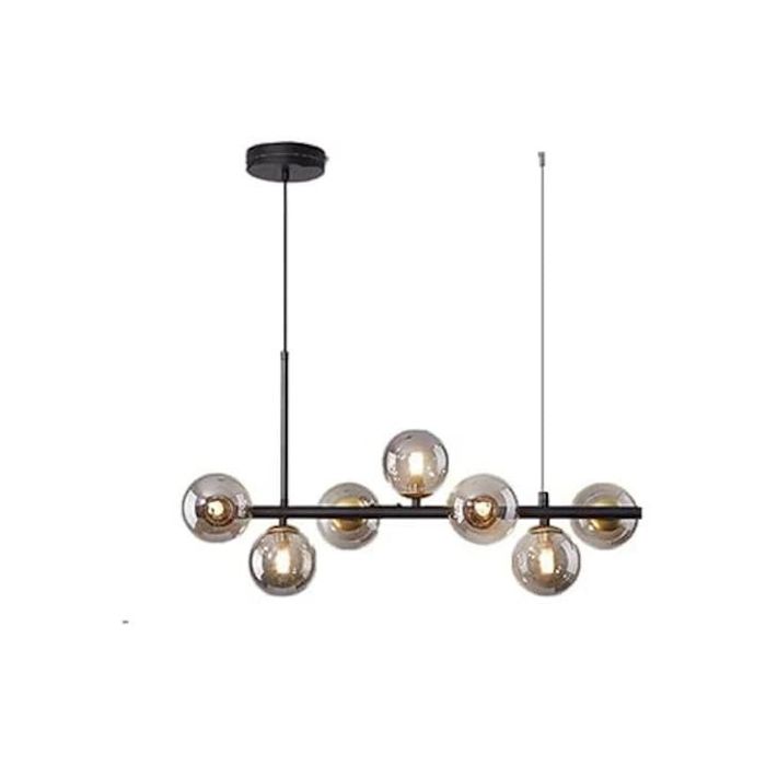 Lustră Stil Nordic, Design Asimetric, 7 surse de iluminare Bec G9, Neg