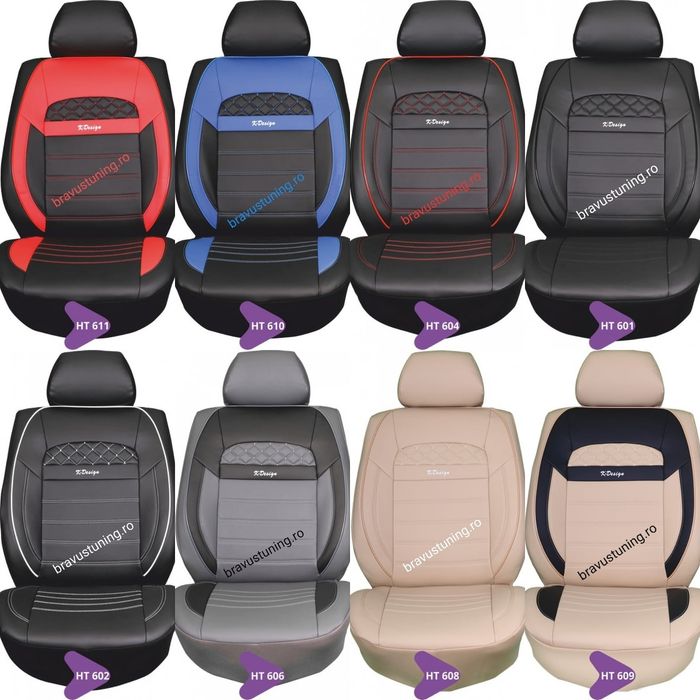 Huse scaun auto Piele Ecologica Audi,BMW, kia,Skoda, Opel, Ford, Vw et