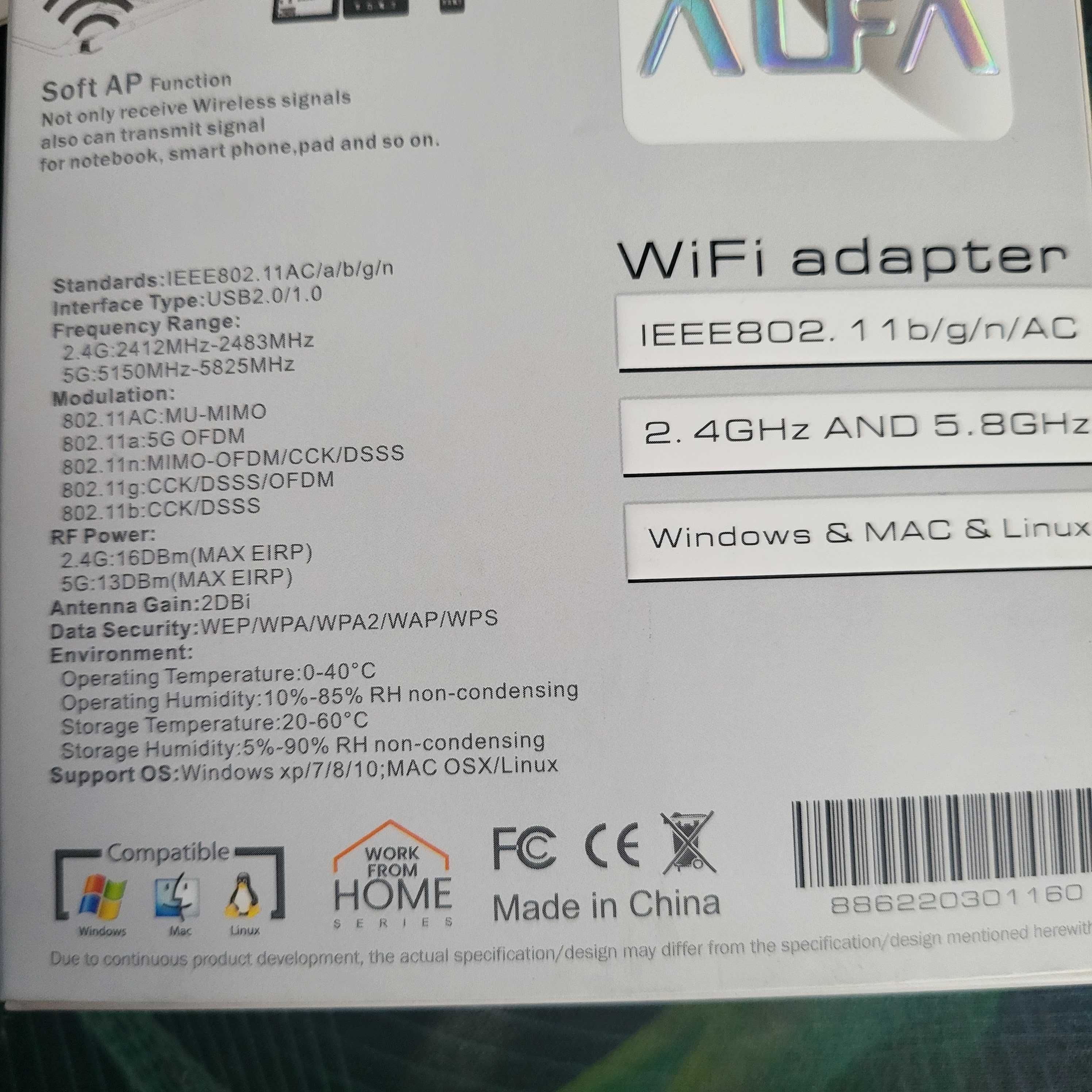 alfa wifi 600MBPS 2.4 and 5.8