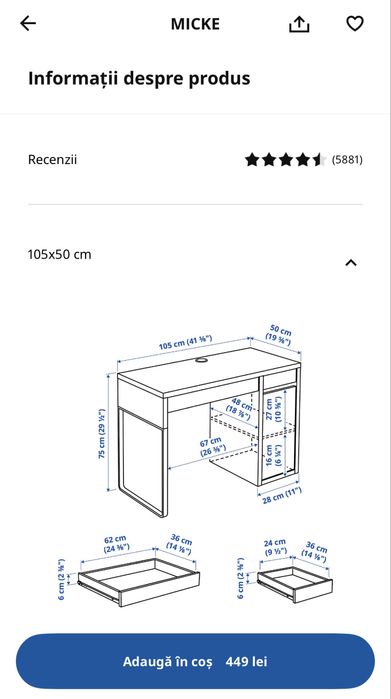 Birou Ikea Micke