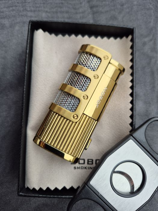 Луксозна запалка за пури JOBON с подарък резачка,три цвята