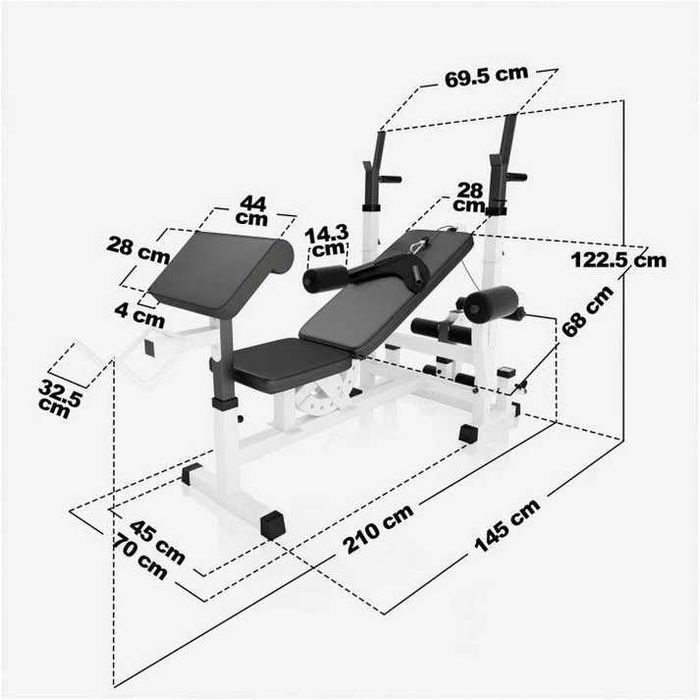 *Aparat multifuncțional de fitness cu set de 70 de kg