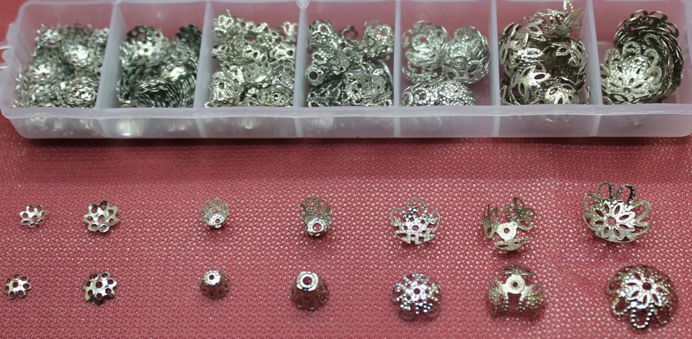 Фурнитура для бижутерии, колечки, шапочки для бусин.