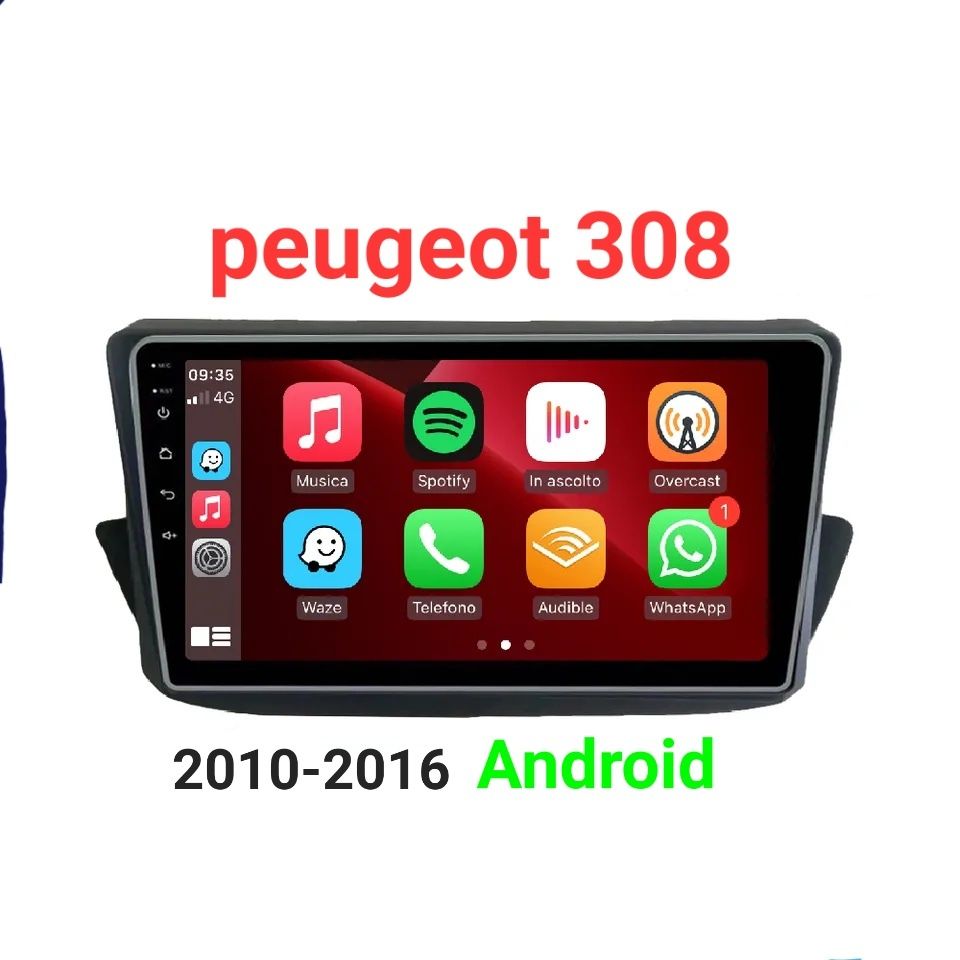 Мултимедия 9 инча Peugeot 308 Android 2010 - 2016 навигация андроид