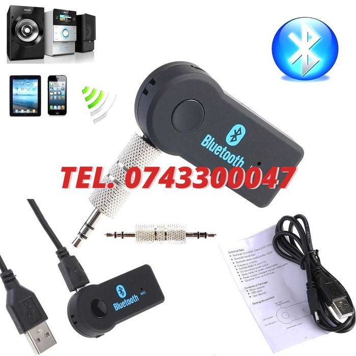 Adaptor Modulator Bluetooth Blasko Jack 35 Receiver Auxiliar Black