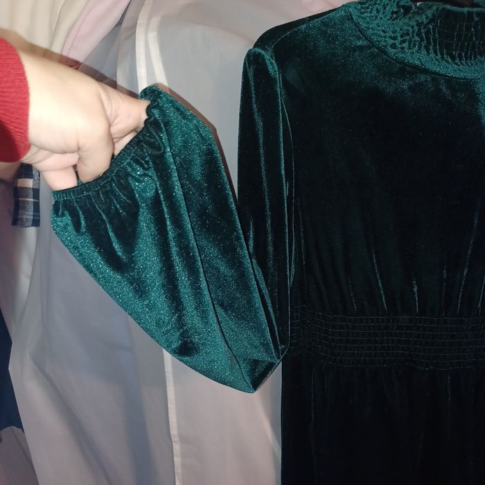 Rochie catifea, verde smarald