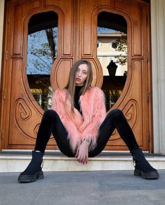 Палто с косъм-ново