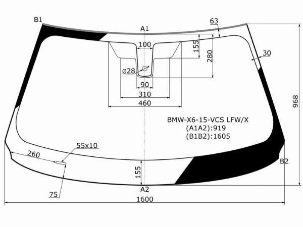 Стекло лобовое Bmw X6