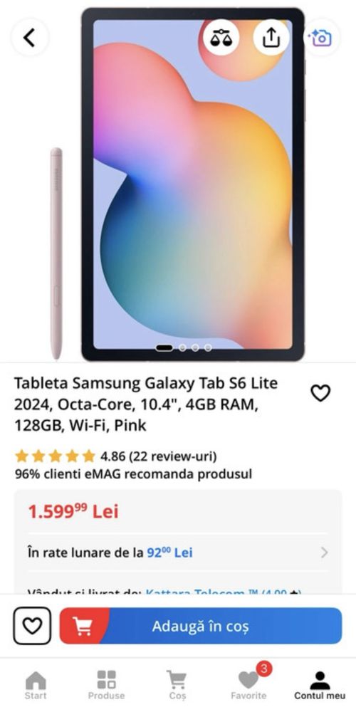 |Vând sau schimb| Tabletă Samsung Galaxy Tab S6 Lite
