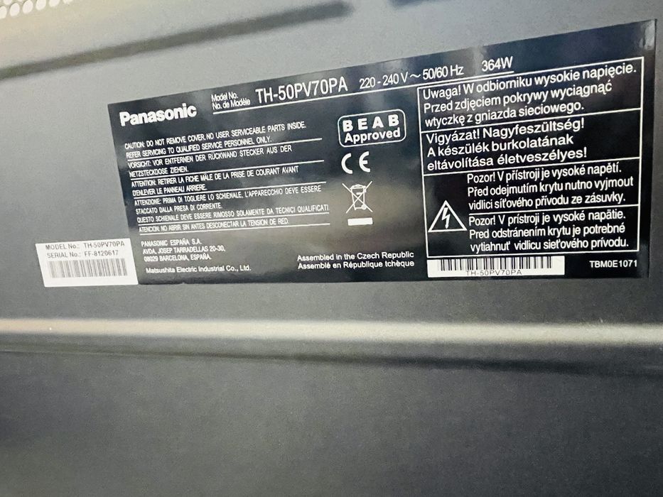 Tv panasonic disgonala de 128 cm