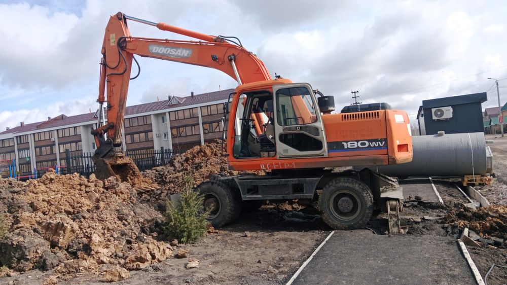 Услуги экскаватор колесный 1куб