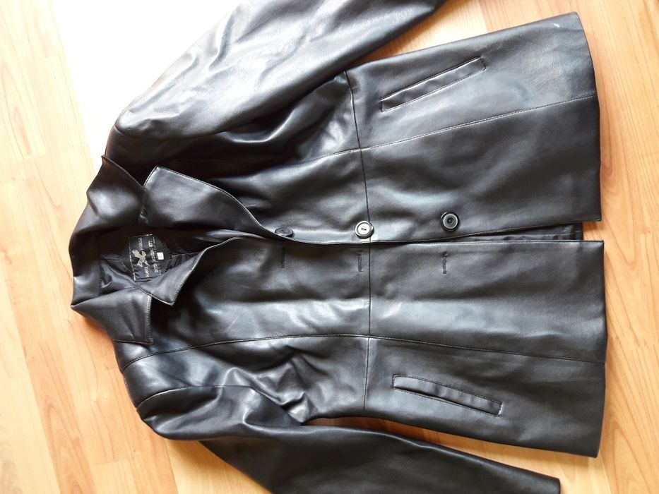 Haină piele neagra