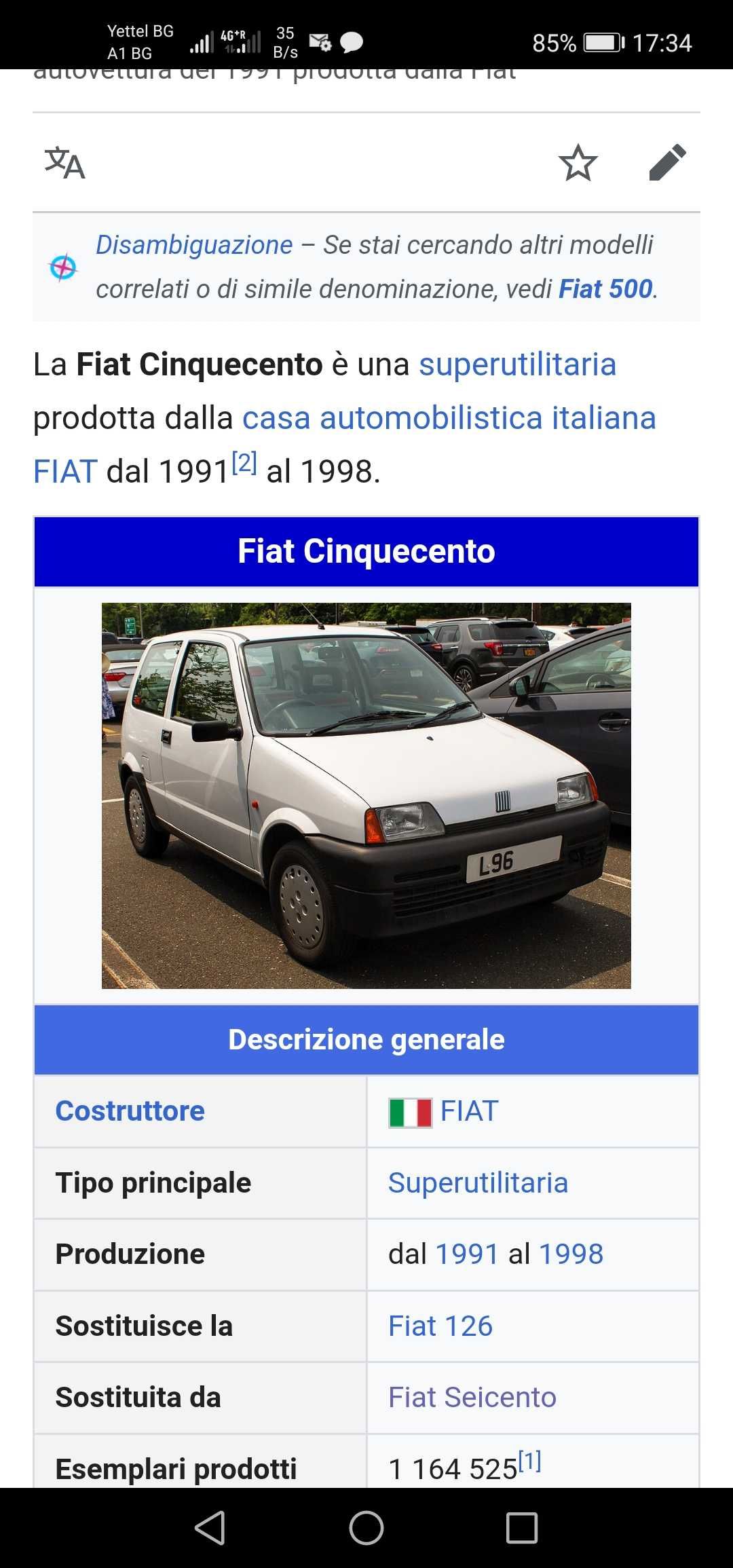 Кора багажник за Фият/Fiat 500 600 Cinquecento Seicento. I