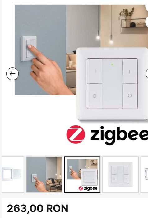 Intrerupator smart switch zigbee paulmann dimable on/off