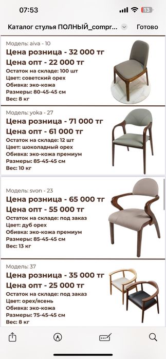 Стулья разные от 21000