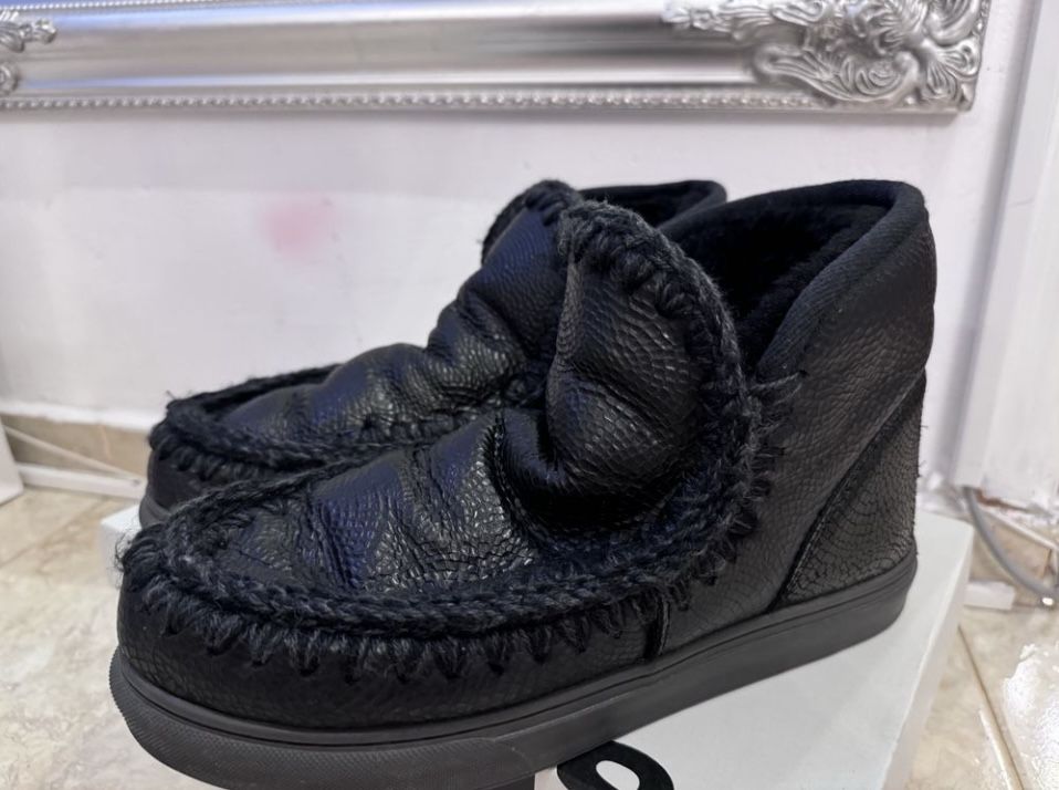 Ботуши Mou eskimo sneaker , черни , овча кожа , 40 номер