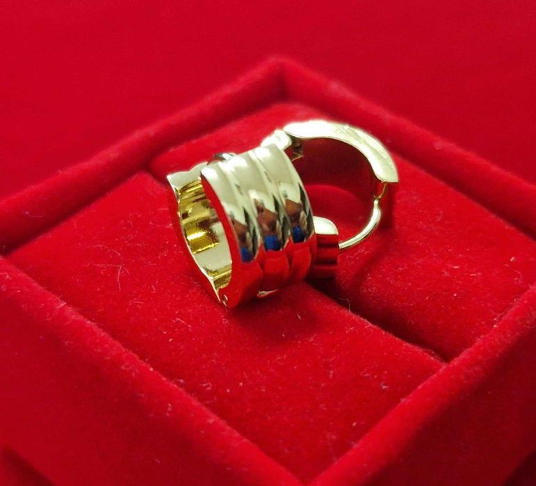 GP91,cercei placati aur 14k, incuietoare sigura, verigute solide,late