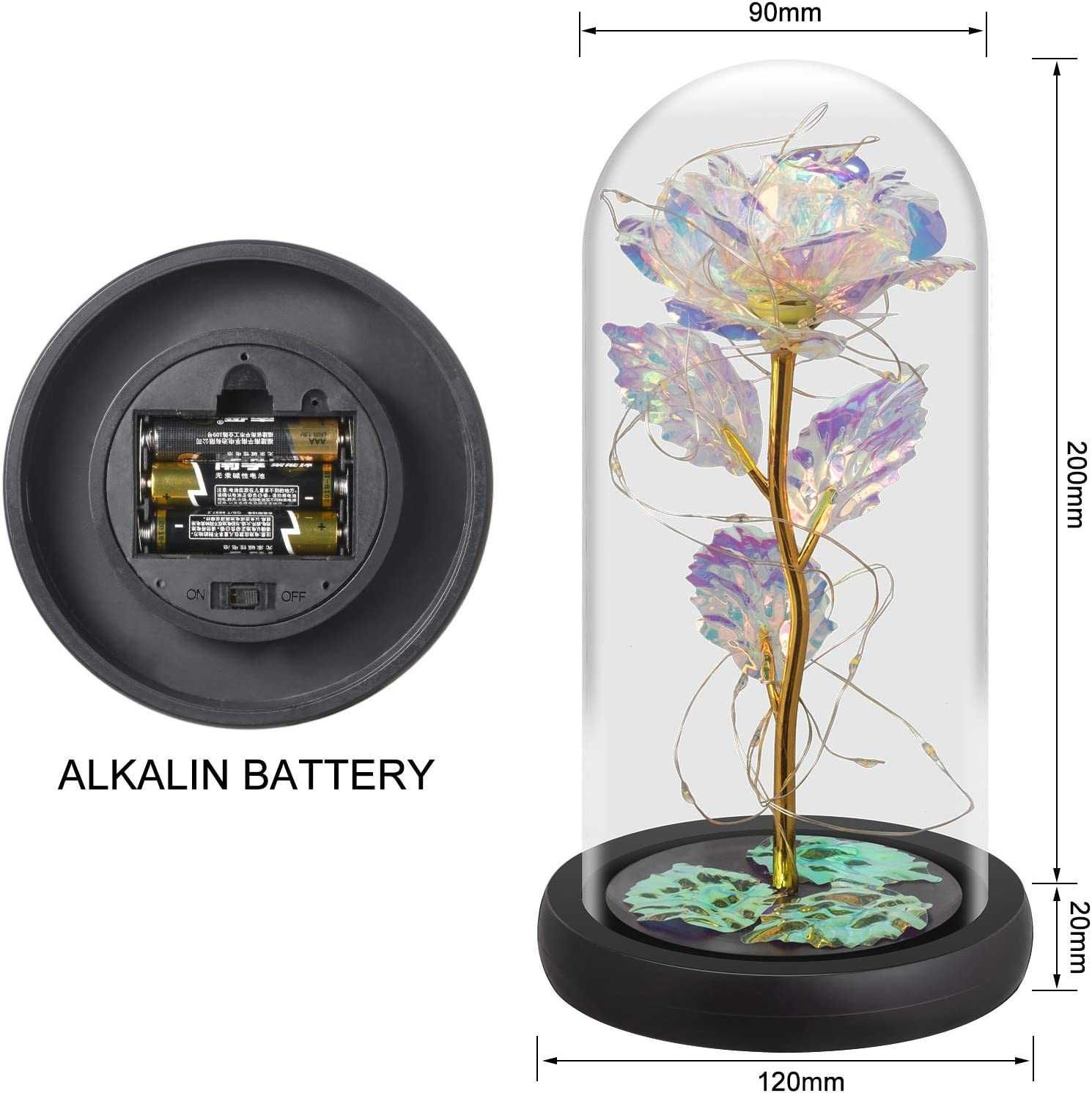 Galaxy Rose LED Вечна роза в стъкленица