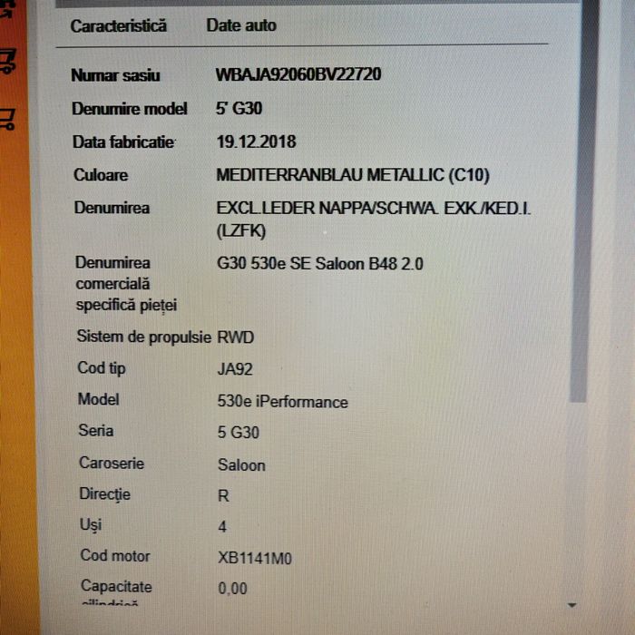 Dezmembrez bmw G30 2.0 hibrid b48