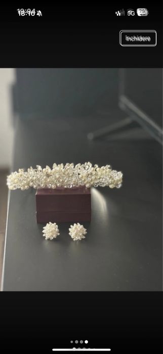 Diademă/coroniță mireasă + cercei