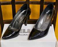 Pantofi dama eleganti stiletto Cellini, Marimea 37 Piele lacuita Negru