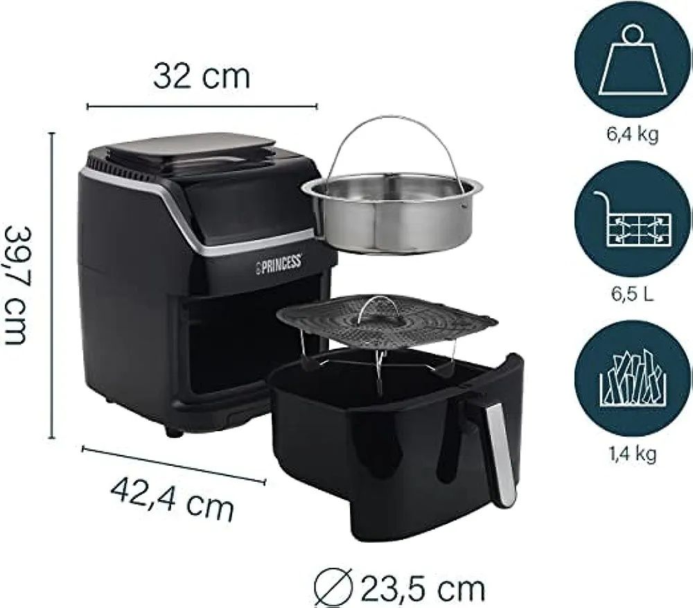 Air Fryer Princess, Steam Aerofryer, 6,5L, 8 програми, 1700W