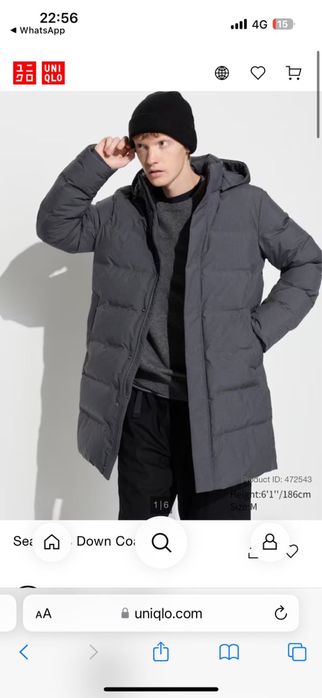 Пуховик Uniqlo 52 -54 размер новый