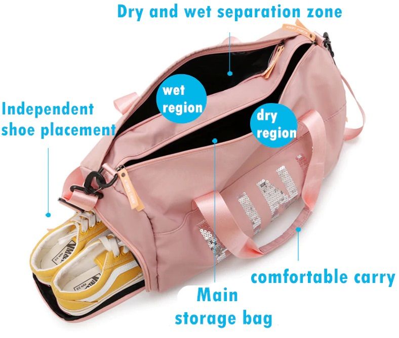 Спортен сак Pink, gym bag, travel bag, чанта за фитнес