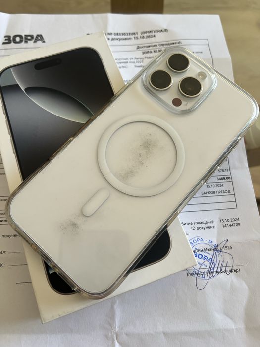 iPhone 16 Pro max White 512GB-Като нов 98% батерия  Гаранция