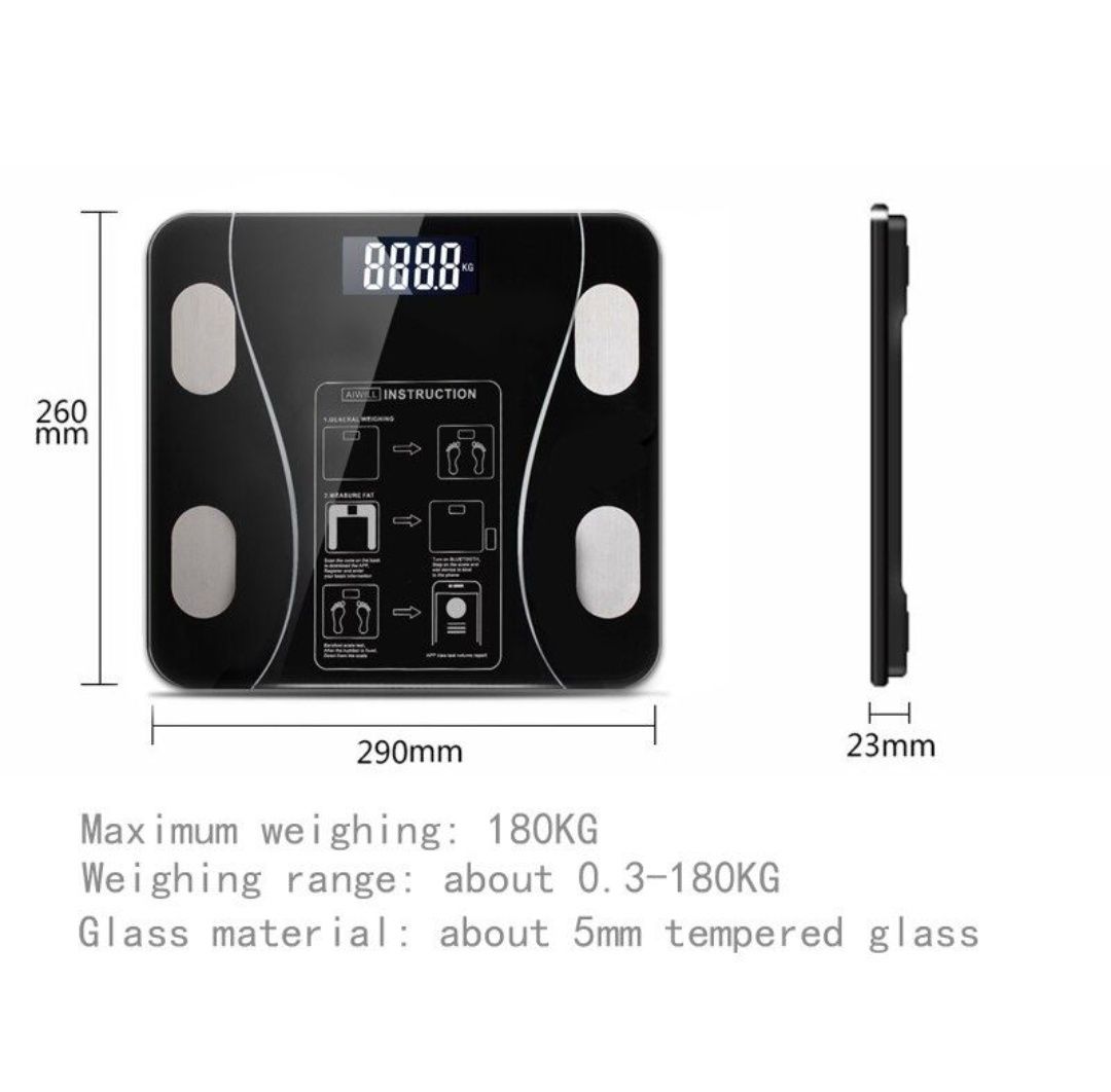 Электронные портативные напольные весы Bathroom scale 180 кг