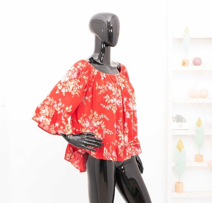 RALPH LAUREN Denim & Supply дамска бохемска блуза на цветя червена М