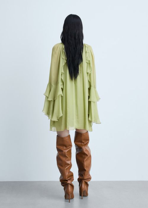 Cizme peste genunchi piele Mango