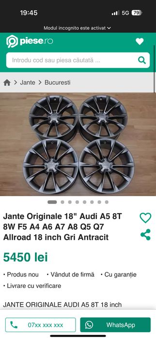 Jante oem 5x112 Audi A4/5/6/7 R18