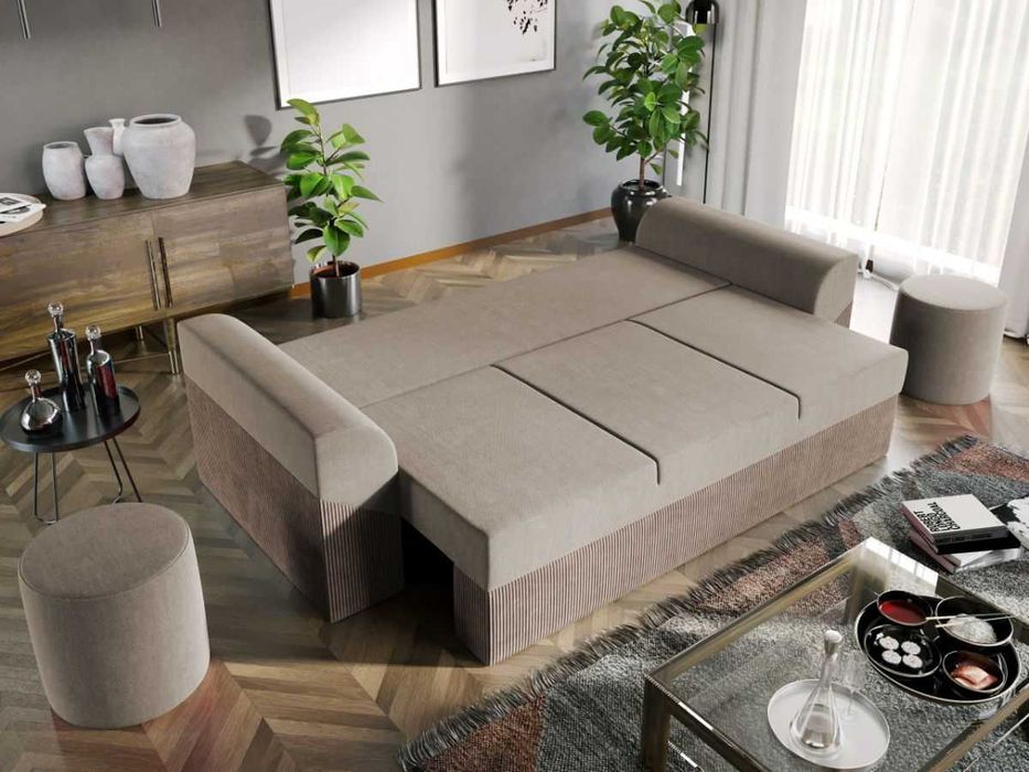 Canapea Extensibila Cali Catifea Bej / Reiat Cappuccino