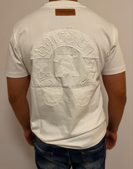 Louis Vuitton x Chrome Hearts тениска — бяла, размери S–XXL, нова