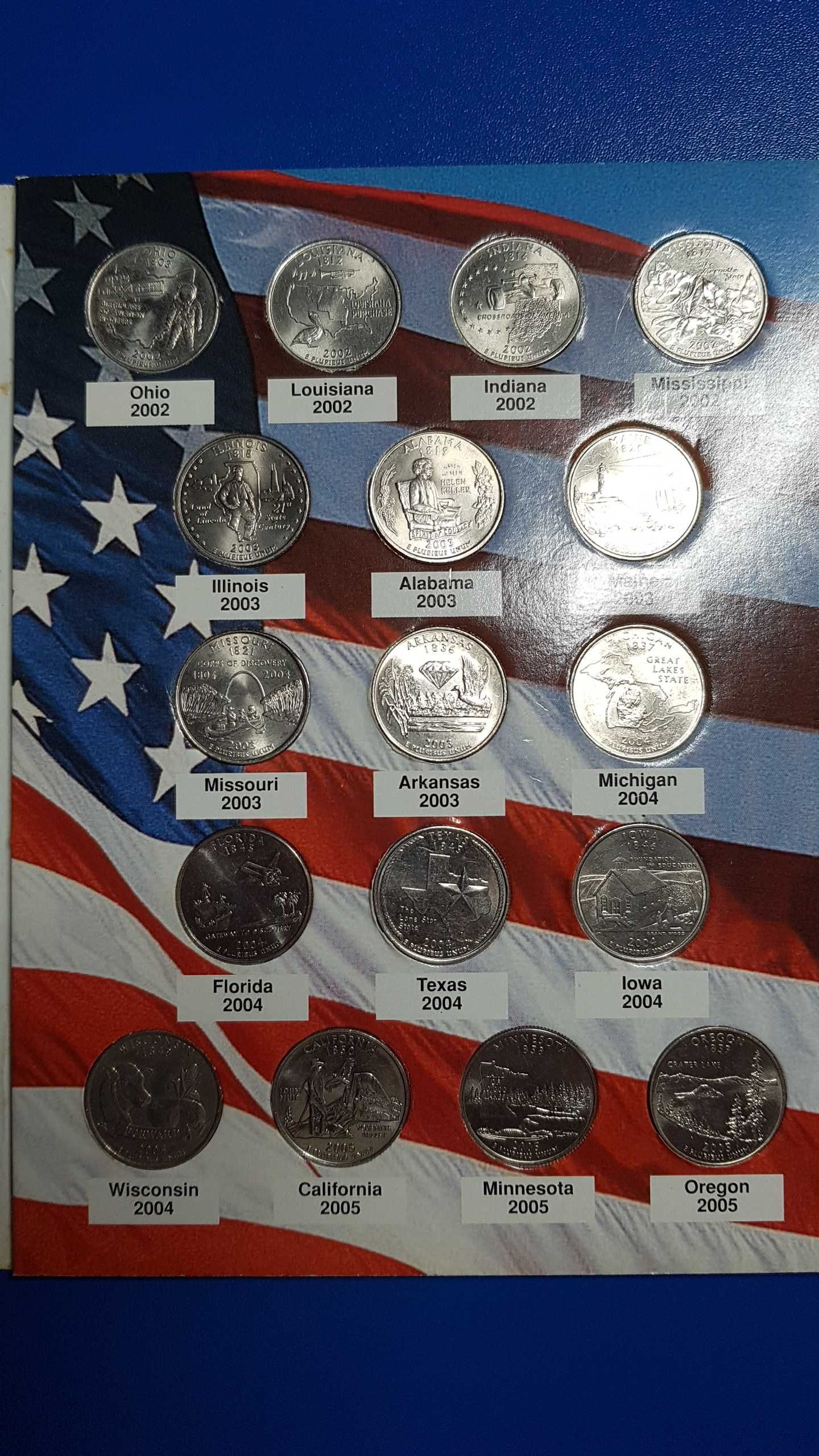 Colectie completa de monede "Commemorative Quarters USA 99-08"